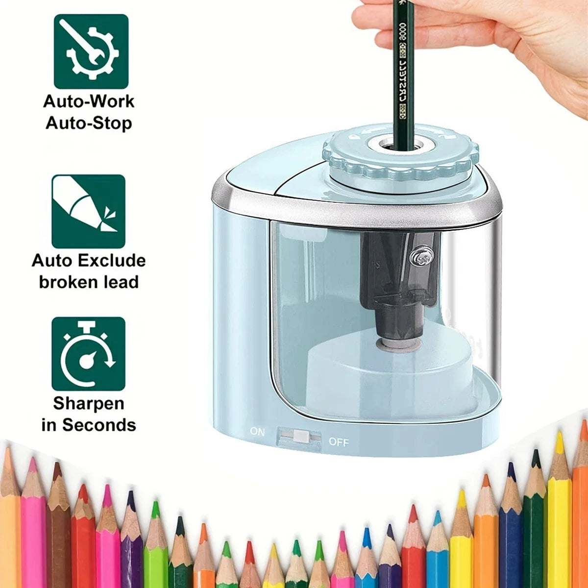 Electric Sharpener Assembly Desktop Automatic Pencil Sharpener Suitable To Pencils