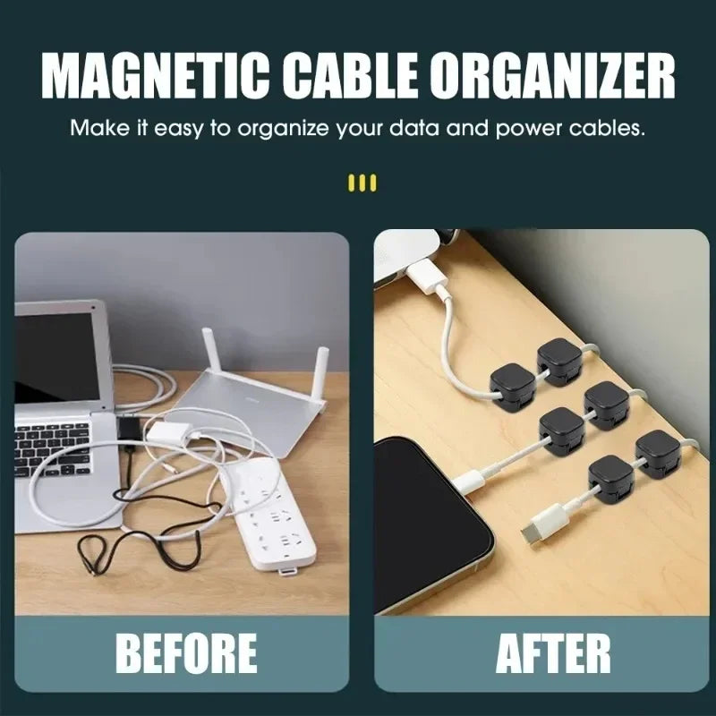 Magnetic Cable Clip Winder Holder Adhesive Wire Keeper Cord Cable Organizer Usb Charging Line Winder