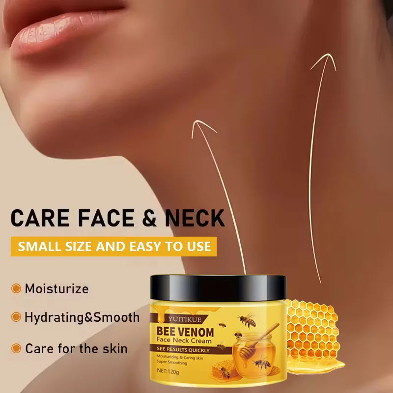 YUITIKUE Bee Venom Face Neck Cream 120g - Quick Results, Moisturizing & Smoothing, Firms