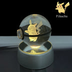 Pokemon 5CM Crystal Ball Toy 3D LED Colorful Night Light Pikachu Charizard Gengar