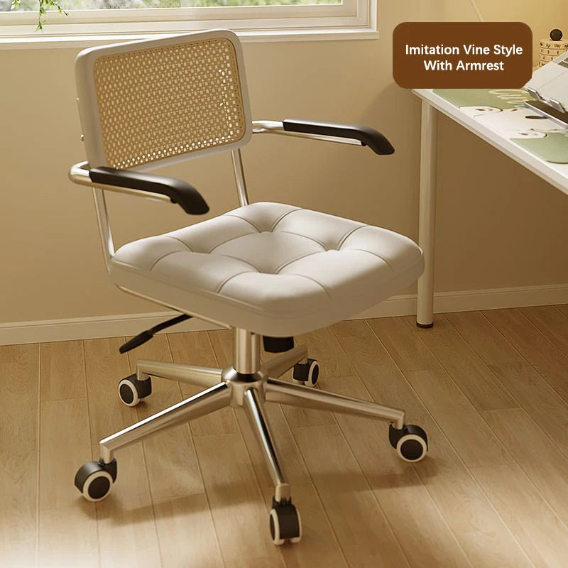 Office Chair Retro Computer Chair Simple Study Desk Armchair Swivel Backrest Lift Chair