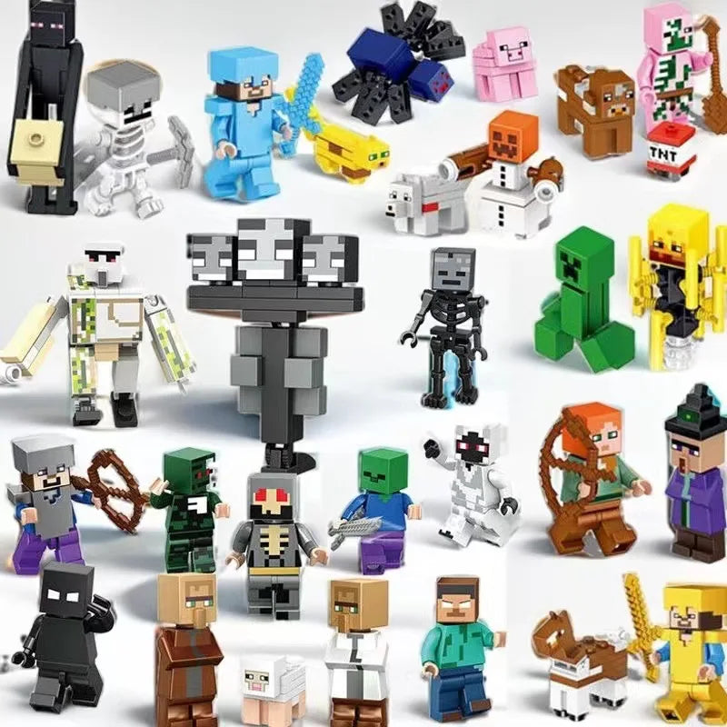 6 styles of Minecraft building block set, Renzai series, MC non repetitive DIY assembled toys, birthday gift figurines