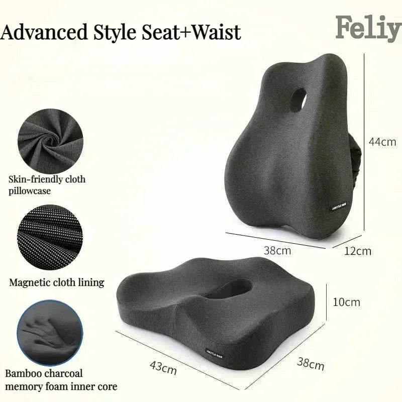 Memory Foam Office Chair Cushion Car Seat Support Pads Buttocks Pillow Massage Hips Orthopedic