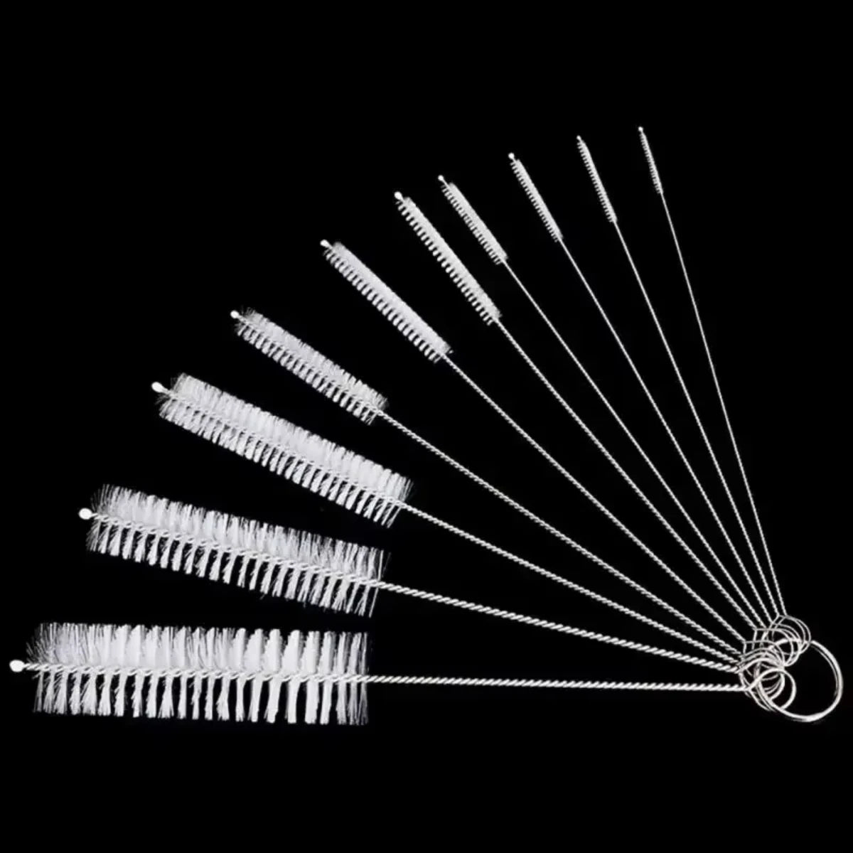 10pcs Nylon Cleaning Brush Set Test Tube Bottle Straw Washing Cleaner Bristle Kit Household Cleaning Tools