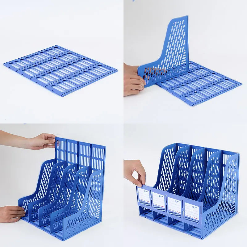 1 pcs, thickened, quadruple file bar, desktop file shelving, storage box, pen holder frame, file box, office supplies