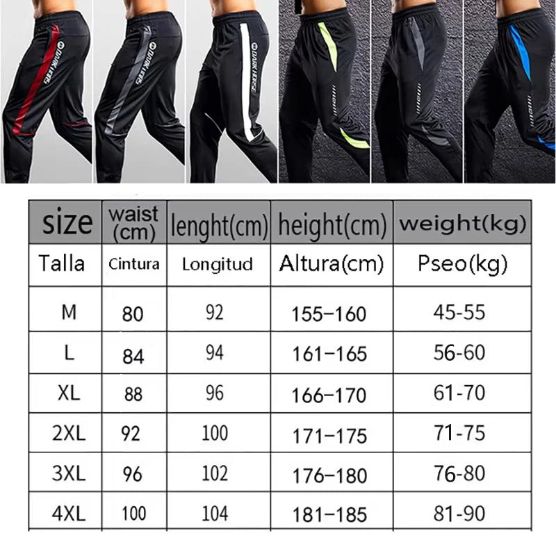 Men Sport Pants Running Pants With Zipper Pockets Soccer Training Jogging Sports Trousers Fitness