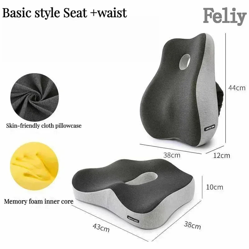 Memory Foam Office Chair Cushion Car Seat Support Pads Buttocks Pillow Massage Hips Orthopedic