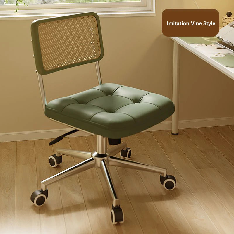Office Chair Retro Computer Chair Simple Study Desk Armchair Swivel Backrest Lift Chair