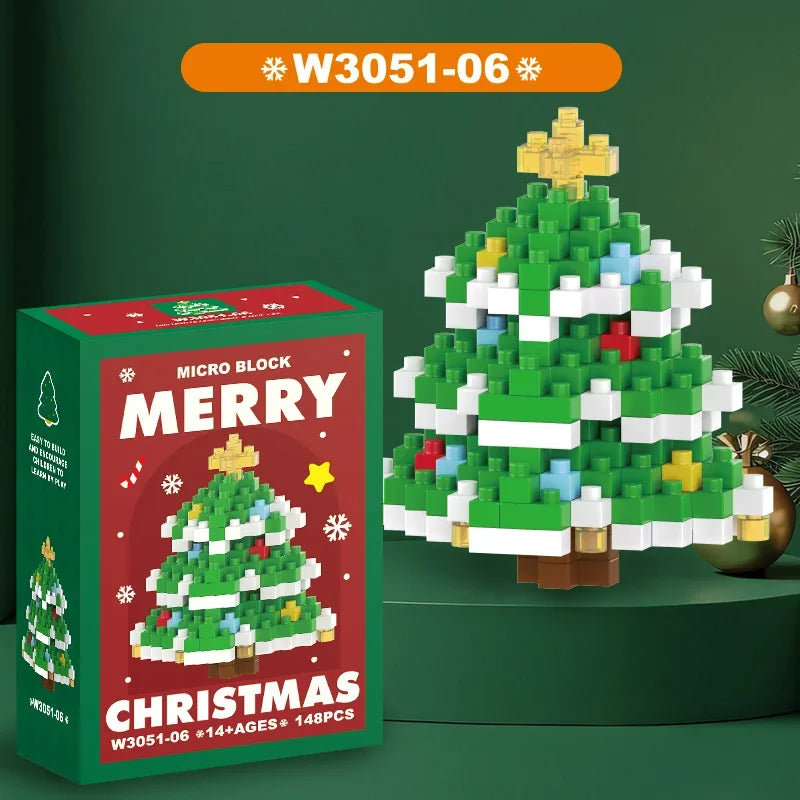 Christmas Gifts Building Block Series Santa Claus Reindeer Puzzle Assembly Bricks Table Decoration Toys