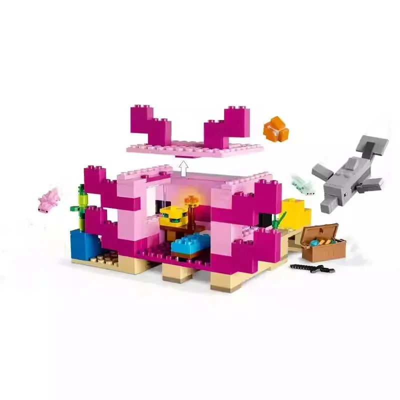 MOC Sets My DIY Mini World Game Series Building Blocks The Axolotl House Underwater