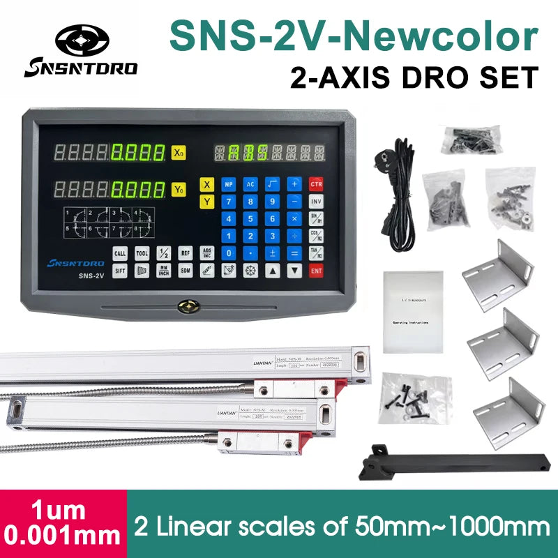 New Colour Panel SNS-2V/3V Set Display AC90-260V & 50-1000mm Linear Glass Scale Encoder Grating