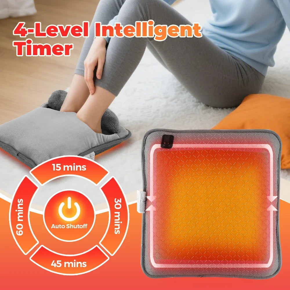 Electric Foot Heating Pad Soft Plush Foot Warmer Heater Household Foot Warming Mat