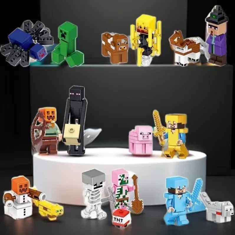 6 styles of Minecraft building block set, Renzai series, MC non repetitive DIY assembled toys, birthday gift figurines