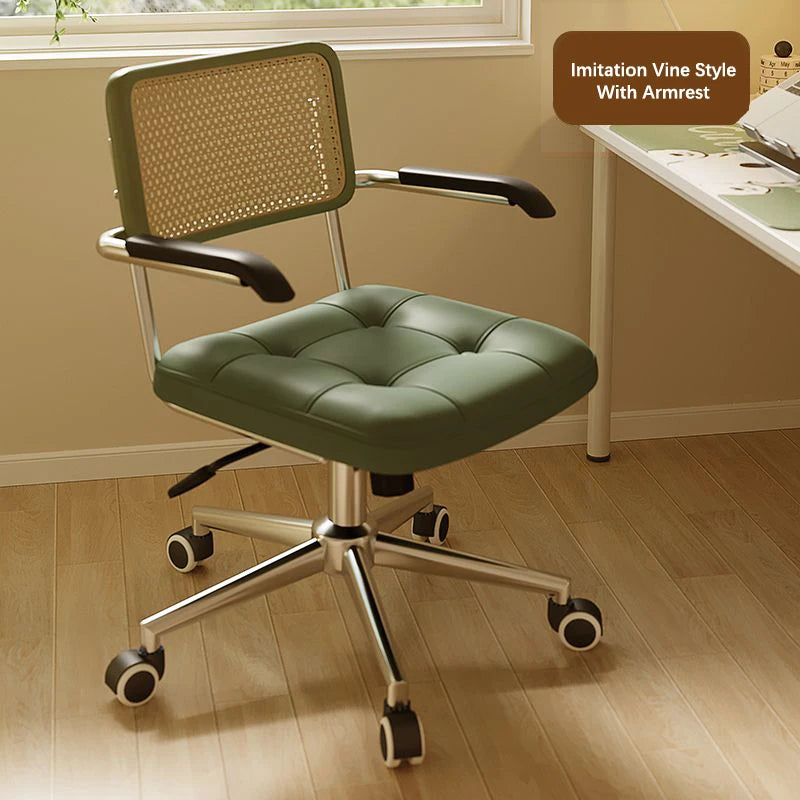 Office Chair Retro Computer Chair Simple Study Desk Armchair Swivel Backrest Lift Chair