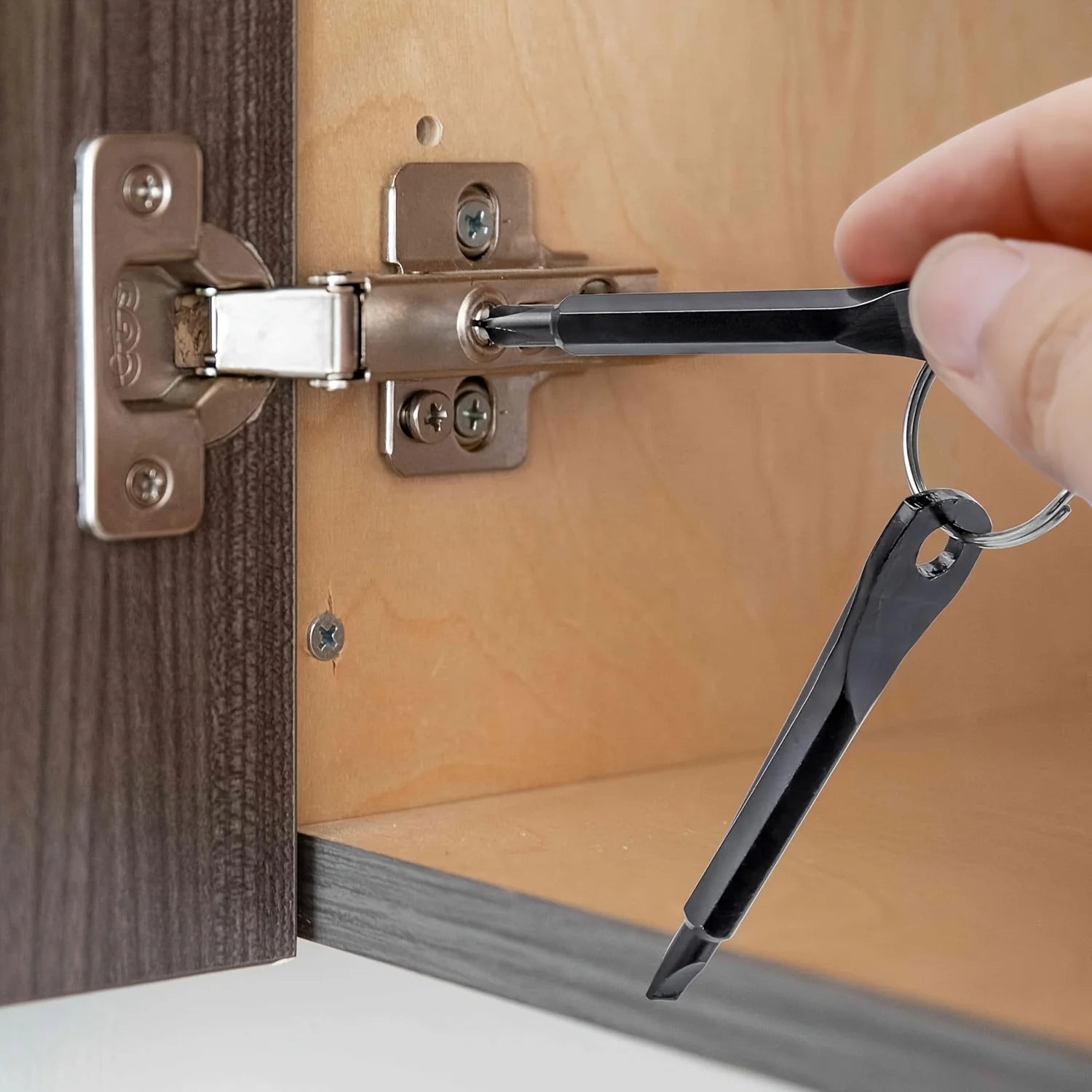 3-piece mini portable screwdriver set, multifunctional mini wrench keychain - suitable for bicycle