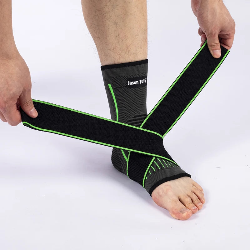 1 Pcs Ankle Brace Compression Sleeve, Adjustable Ankle Support Strap for Sprained, Plantar Fasciitis