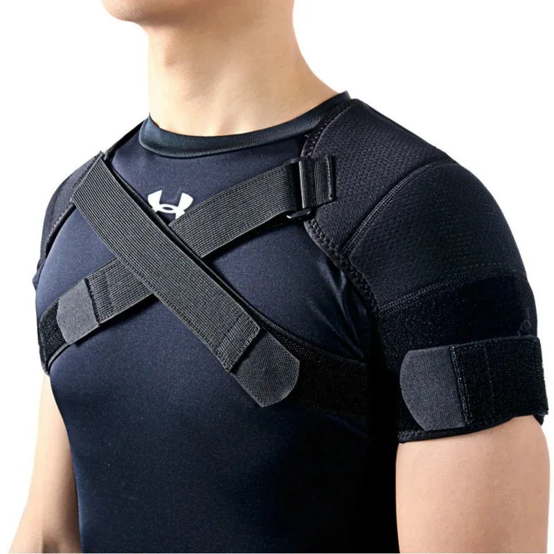 Adjustable Double Shoulder Brace Sports Shoulder Support Belt Back Pain Relief Double Bandage Cross