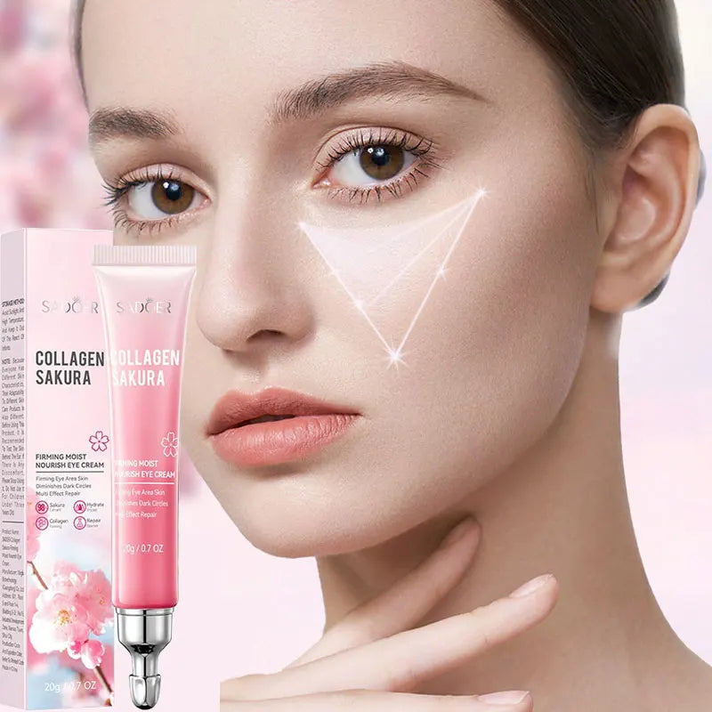 SADOER Sakura Eye Cream Anti Dark Circles Removal Eyes Bags Firming Moisturizing Eye Creams