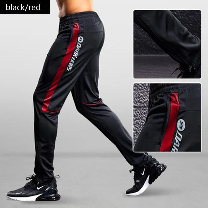 Men Sport Pants Running Pants With Zipper Pockets Soccer Training Jogging Sports Trousers Fitness