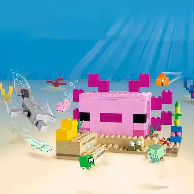 MOC Sets My DIY Mini World Game Series Building Blocks The Axolotl House Underwater