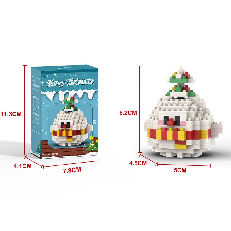 Christmas Gifts Building Block Series Santa Claus Reindeer Puzzle Assembly Bricks Table Decoration Toys