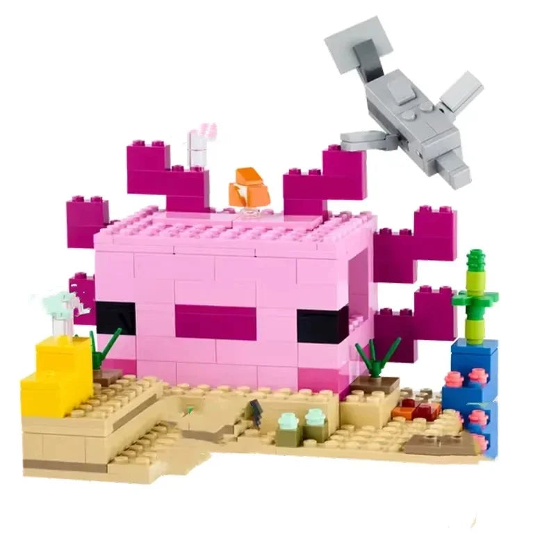 MOC Sets My DIY Mini World Game Series Building Blocks The Axolotl House Underwater