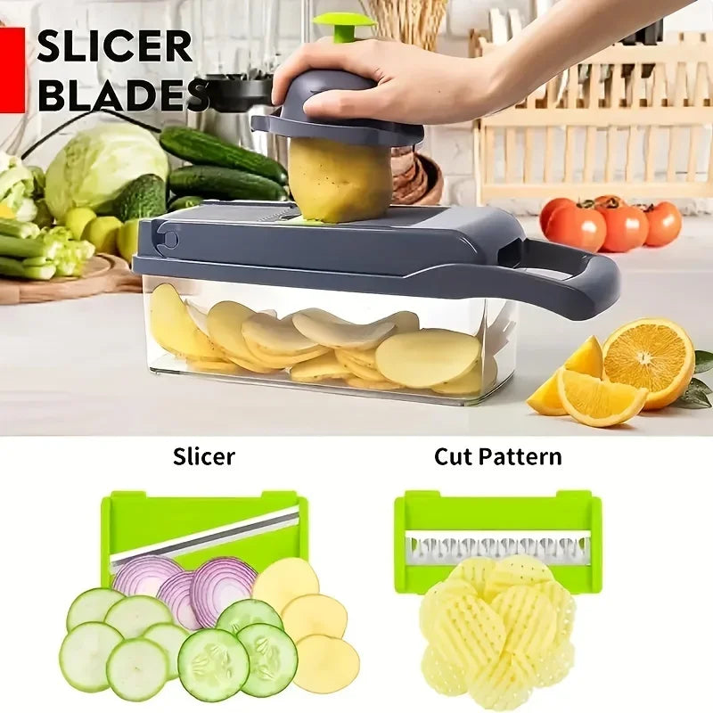 14/16 in 1 Multifunctional Vegetable Chopper Onion Chopper Handle Food Grate Food Chopper Kitchen