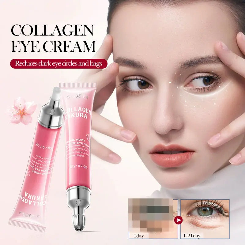 SADOER Sakura Eye Cream Anti Dark Circles Removal Eyes Bags Firming Moisturizing Eye Creams
