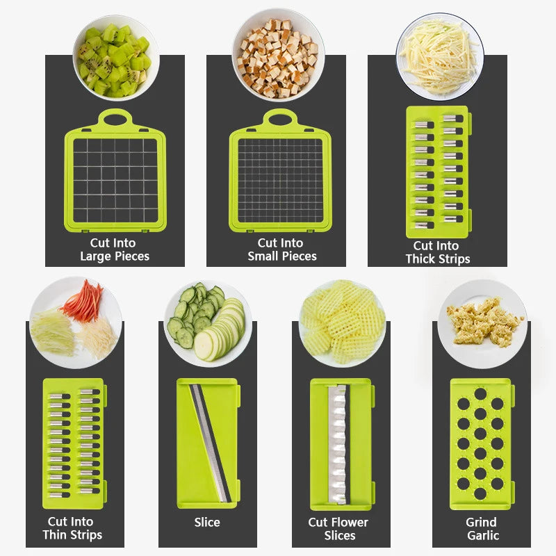 14/16 in 1 Multifunctional Vegetable Chopper Onion Chopper Handle Food Grate Food Chopper Kitchen