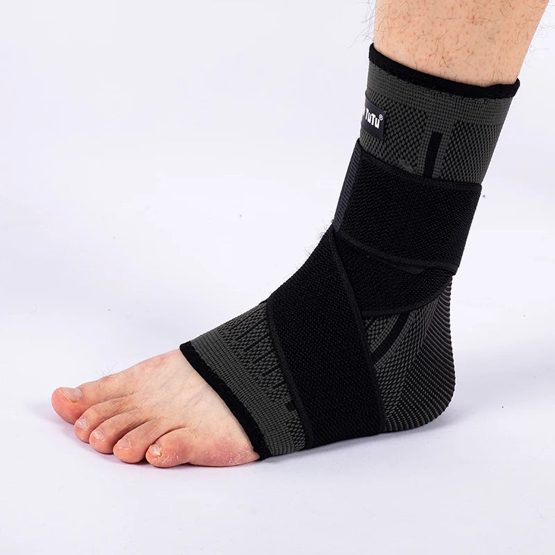 1 Pcs Ankle Brace Compression Sleeve, Adjustable Ankle Support Strap for Sprained, Plantar Fasciitis