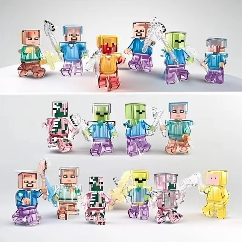 6 styles of Minecraft building block set, Renzai series, MC non repetitive DIY assembled toys, birthday gift figurines
