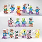 6 styles of Minecraft building block set, Renzai series, MC non repetitive DIY assembled toys, birthday gift figurines