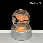 Pokemon 5CM Crystal Ball Toy 3D LED Colorful Night Light Pikachu Charizard Gengar