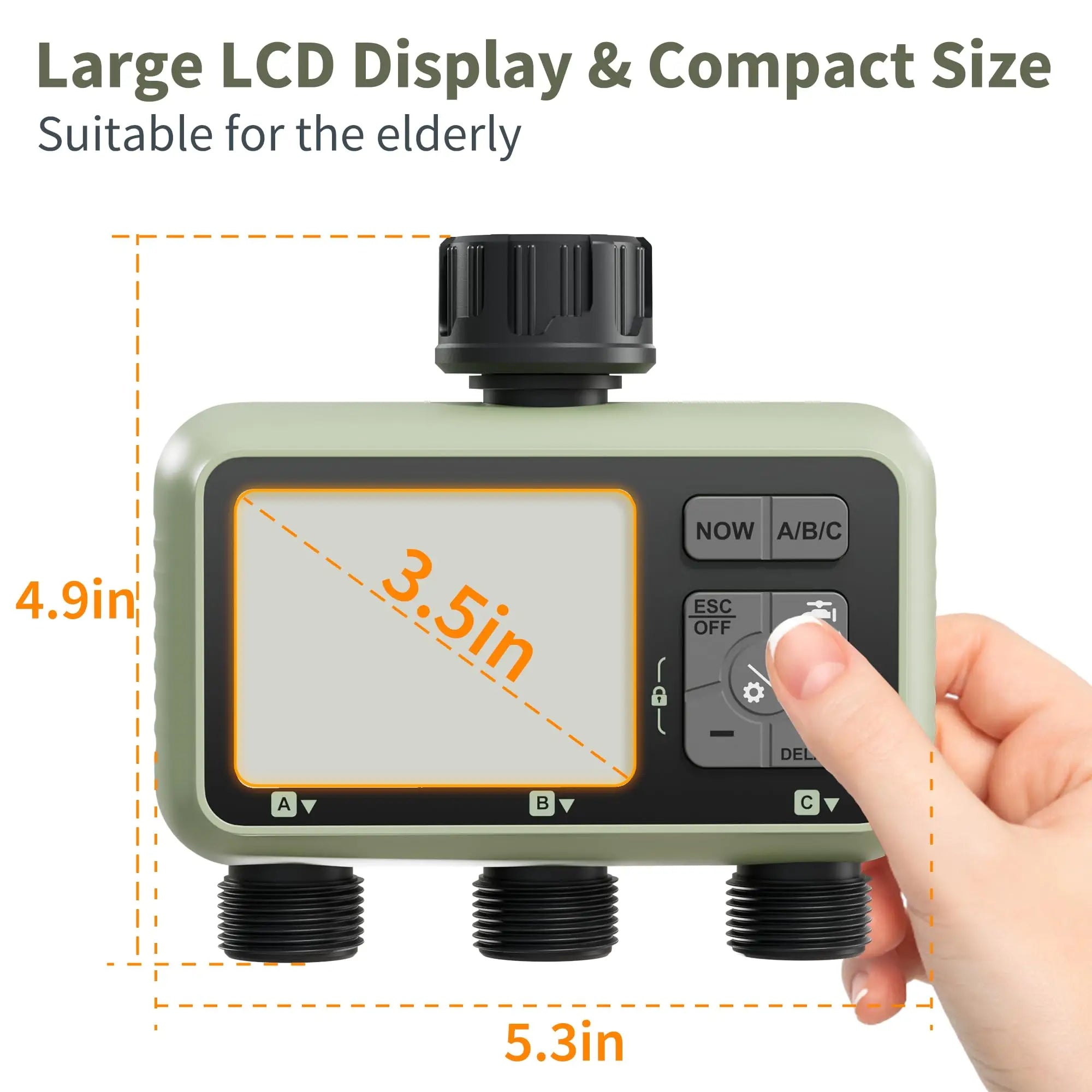 Diivoo Garden Water Timer 3 Zone Programmable Automatic Irrigation Timer with Rain Delay