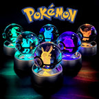 Pokemon 5CM Crystal Ball Toy 3D LED Colorful Night Light Pikachu Charizard Gengar