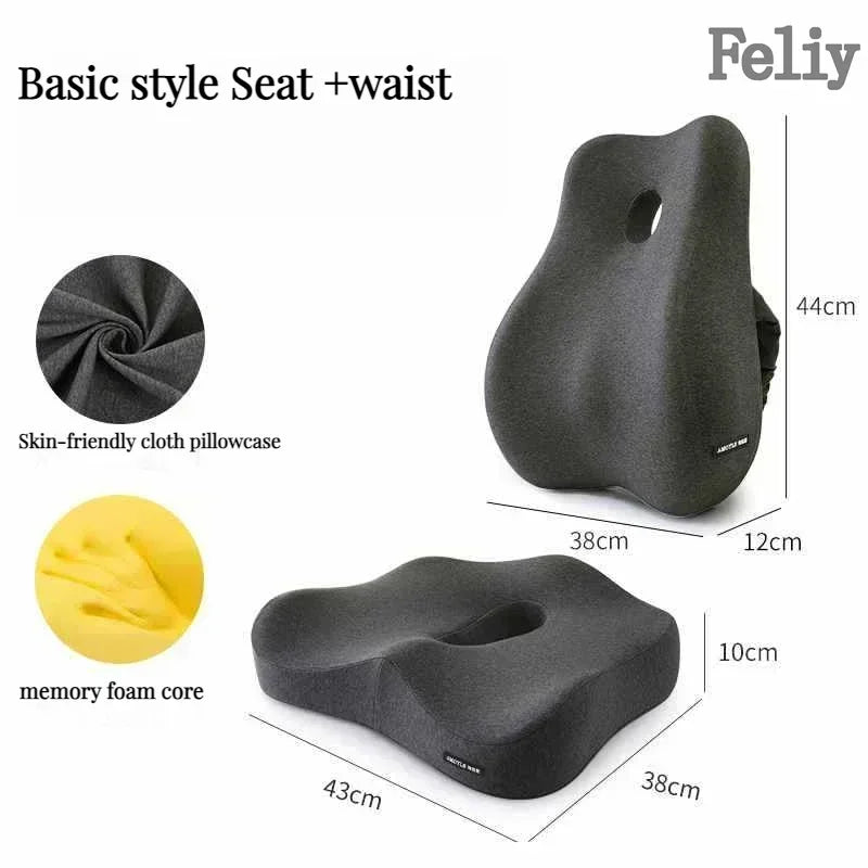 Memory Foam Office Chair Cushion Car Seat Support Pads Buttocks Pillow Massage Hips Orthopedic