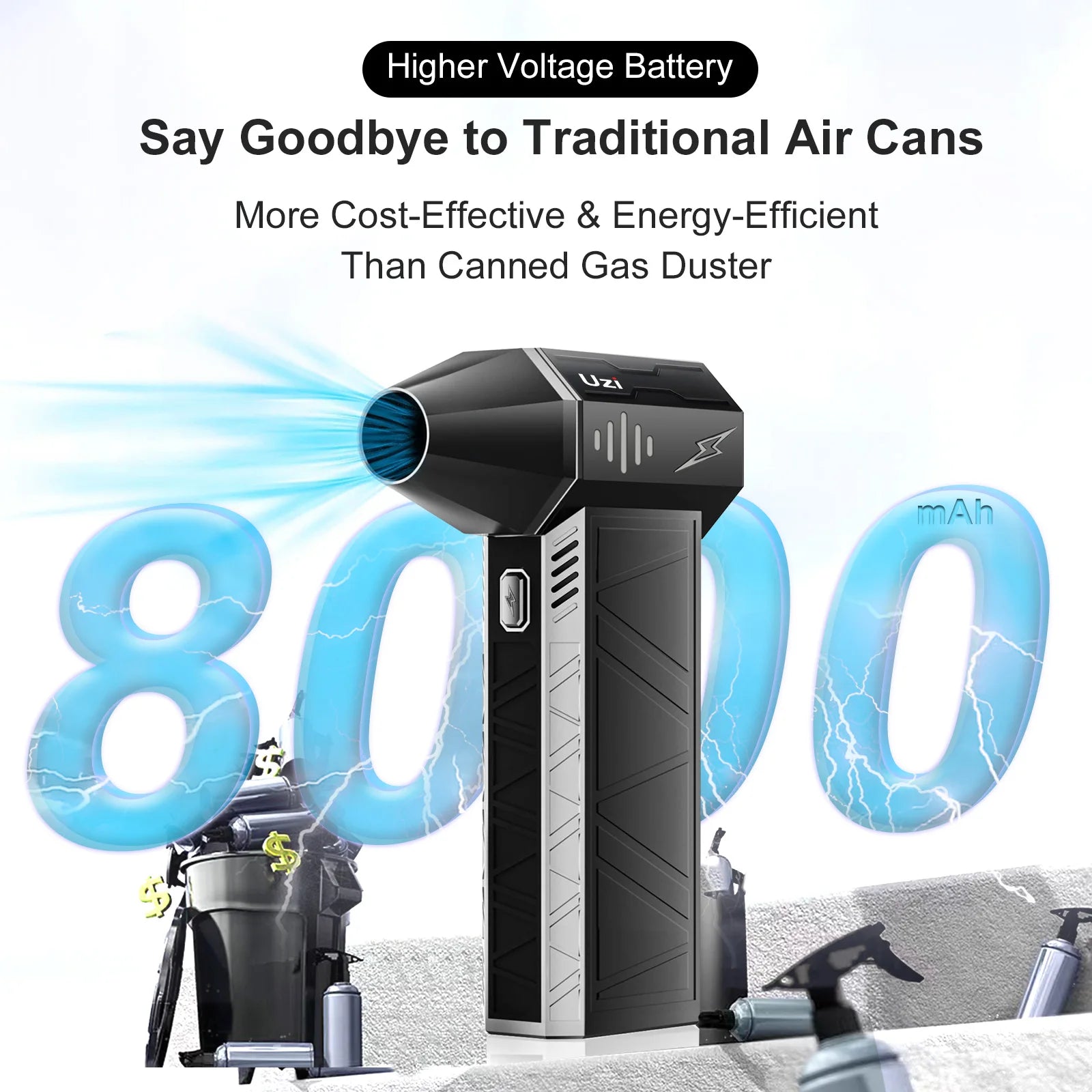 THERAGUN X3PRO Mini Handheld Turbo Jet Fan-150000RPM Powerful Compressed air Duster for Car