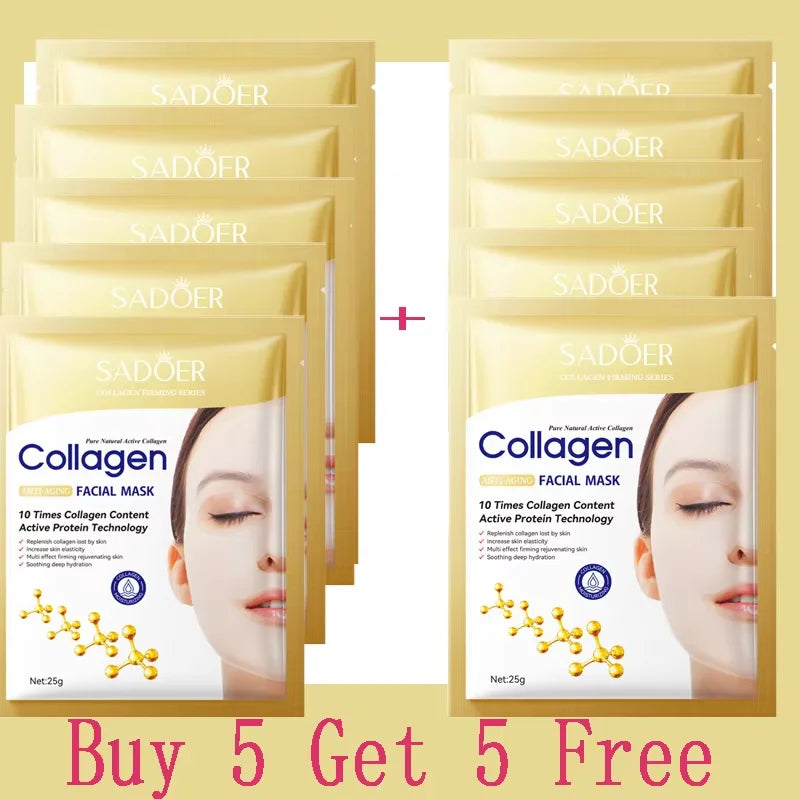 Bio Collagen Anti Wrinkle Facial Mask Anti Aging Fade Fine Line Firming Lift Skin Deep Hydrating Brighten Repair