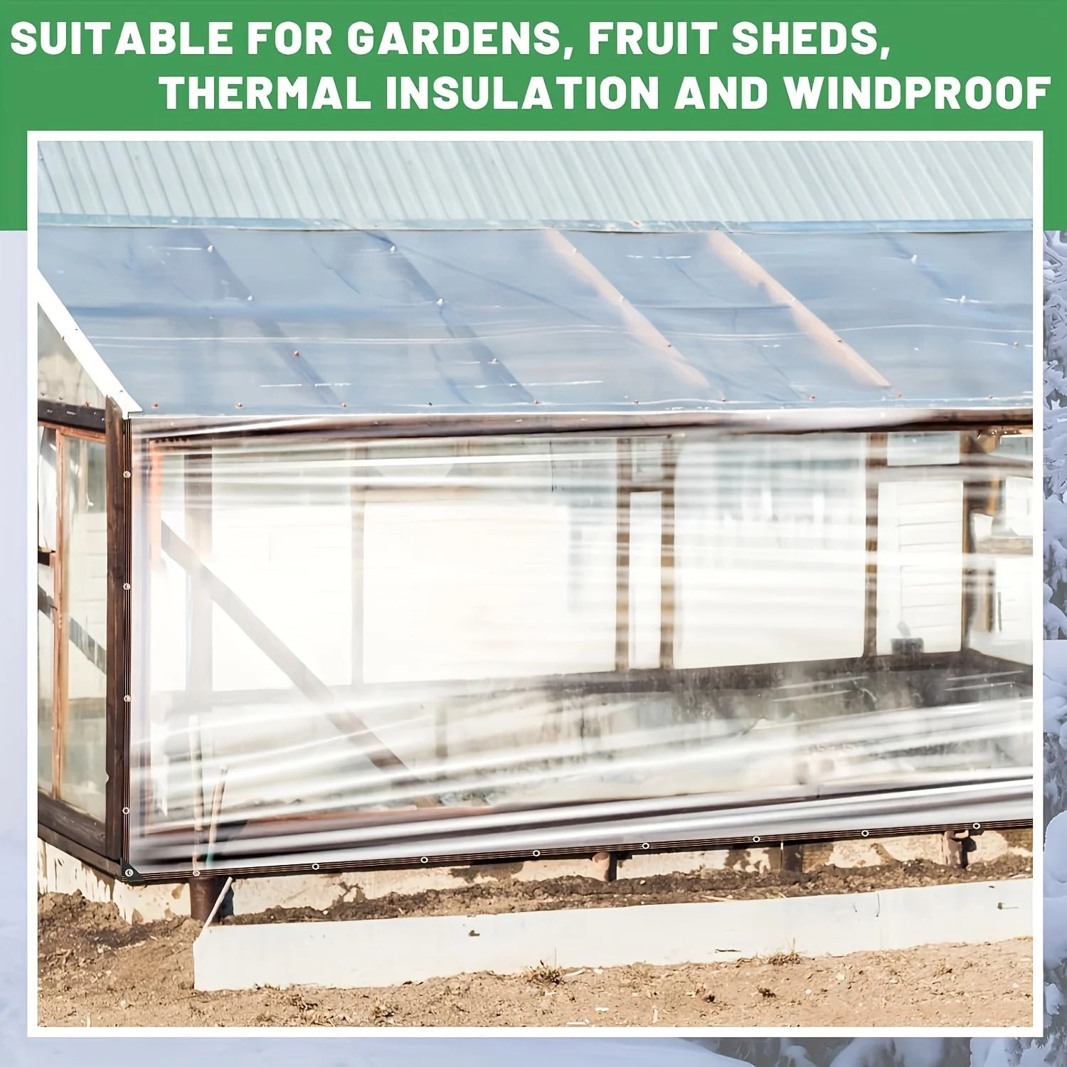Clear Windproof Tarpaulin w/ Seal Ring. For Garden,Chicken Coop,Camping.Lightweight,Durable & Waterproof