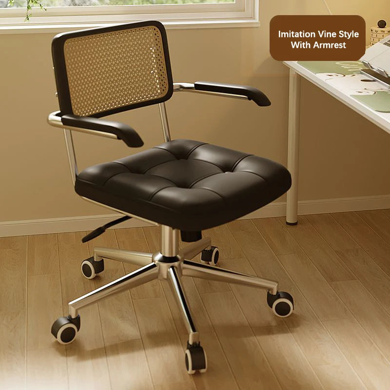 Office Chair Retro Computer Chair Simple Study Desk Armchair Swivel Backrest Lift Chair