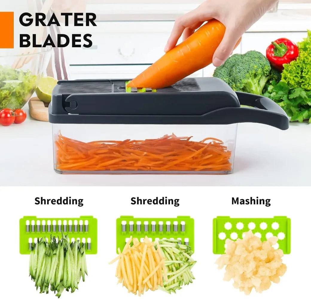 16/25 in 1 Multifunctional Vegetable Chopper Handle Food Grate Food Chopper Vegetable Slicer Dicer