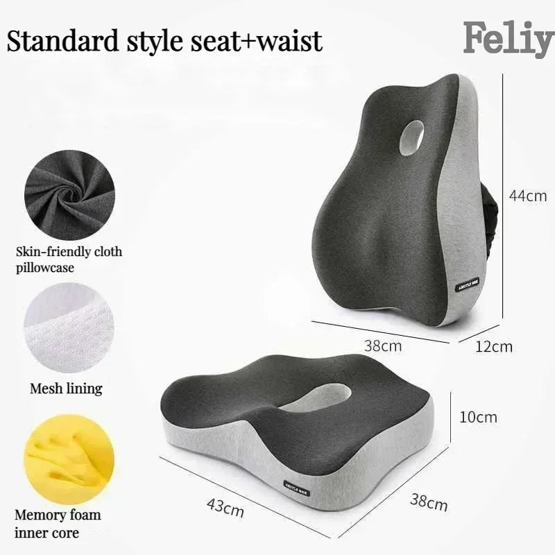 Memory Foam Office Chair Cushion Car Seat Support Pads Buttocks Pillow Massage Hips Orthopedic