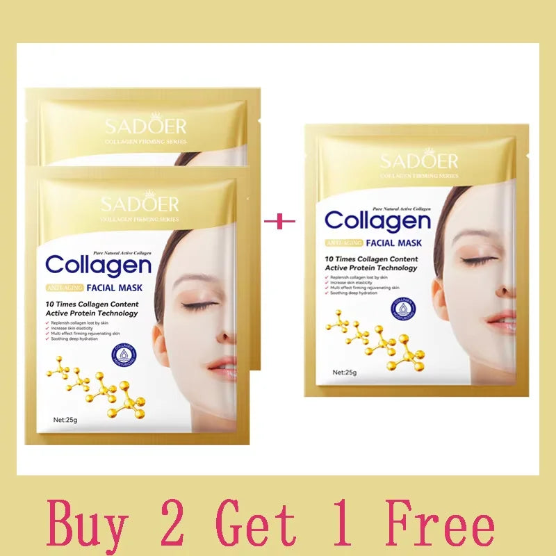 Bio Collagen Anti Wrinkle Facial Mask Anti Aging Fade Fine Line Firming Lift Skin Deep Hydrating Brighten Repair