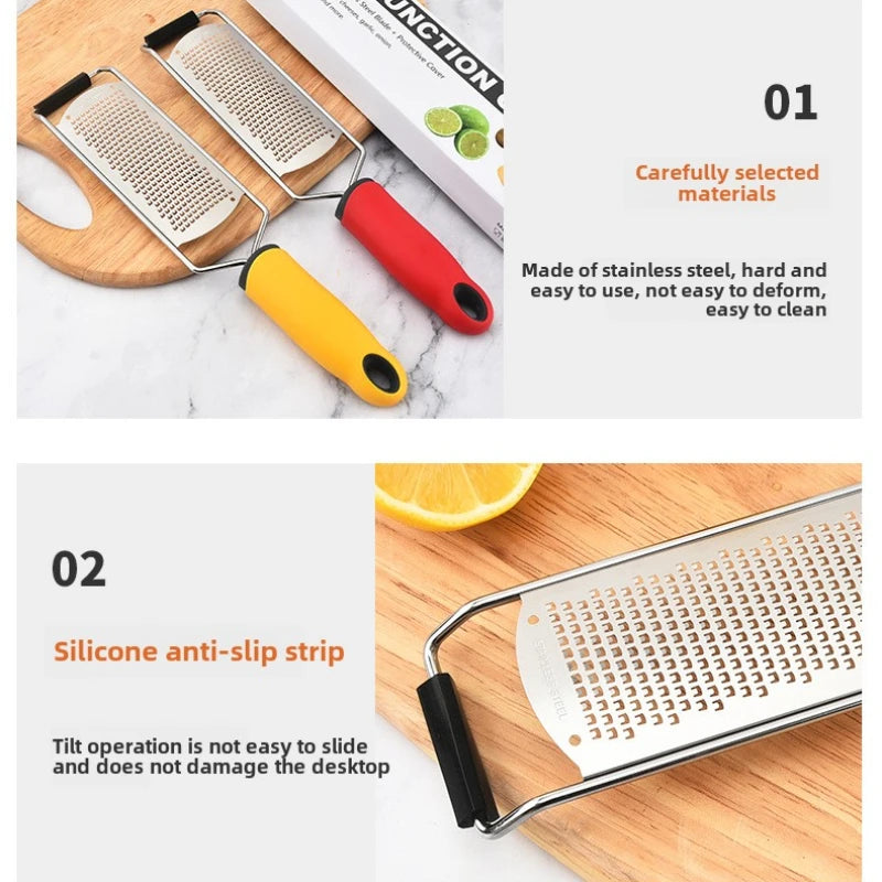 Multi-functional Premium Stainless Steel Cheese Grater，Wide Shave for Foods Such As Chocolate Lemon