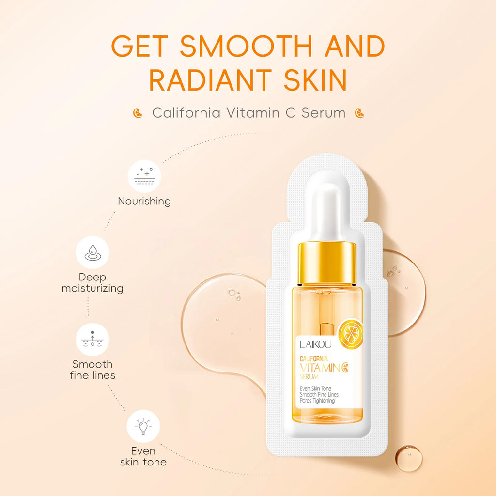 7pcs LAIKOU Vitamin C Deep Moisturizing Face Serum Nourishing Rejuvenation Skin Serum Shrink Pore