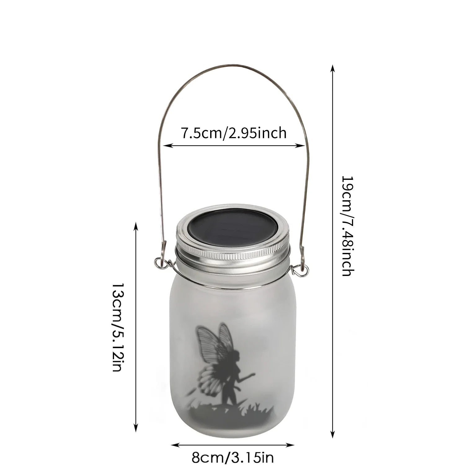 Solar Elf Can, Outdoor Mason Can Light, Waterproof IP65, Can Be Hanging/Standing, Suitable for Balcony
