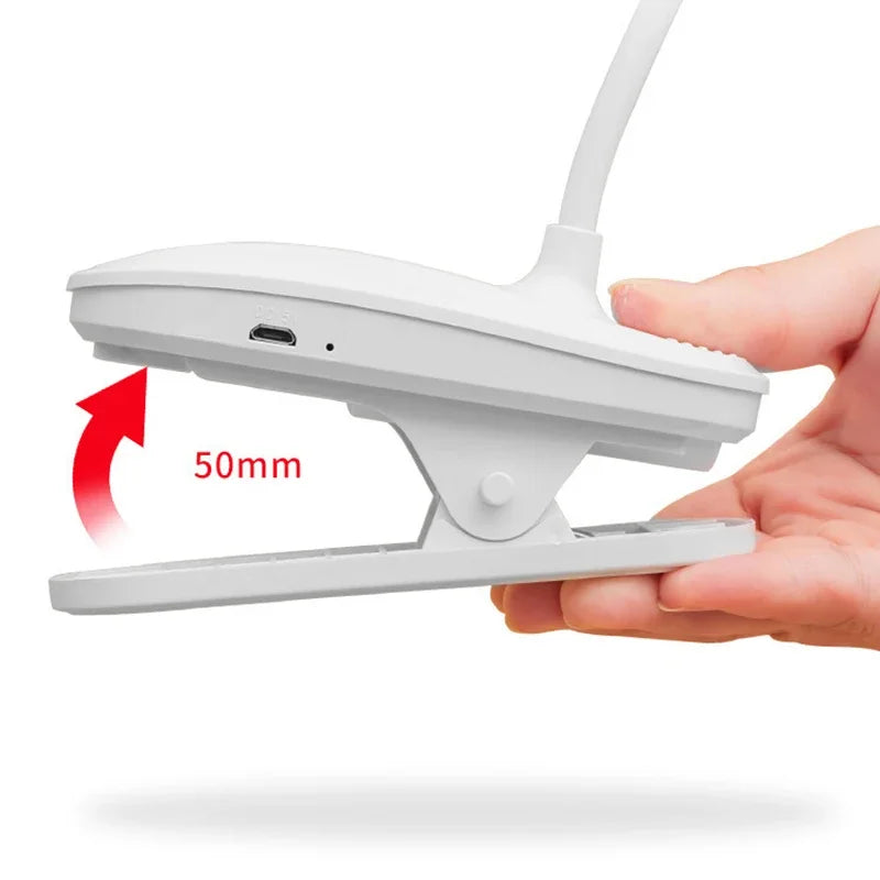 USB Rechargeable Eye-protection lamp  Three-speed Dimming Portable Folding Clip-on Reading Desk Lamp
