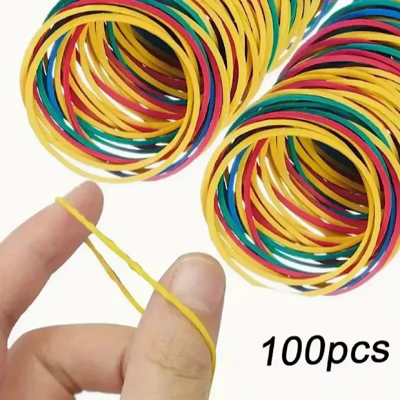 100/200 Pieces Cassette Type Multi-color Rubber Band Diameter 38mm For Office Supplies School Elastic Bands