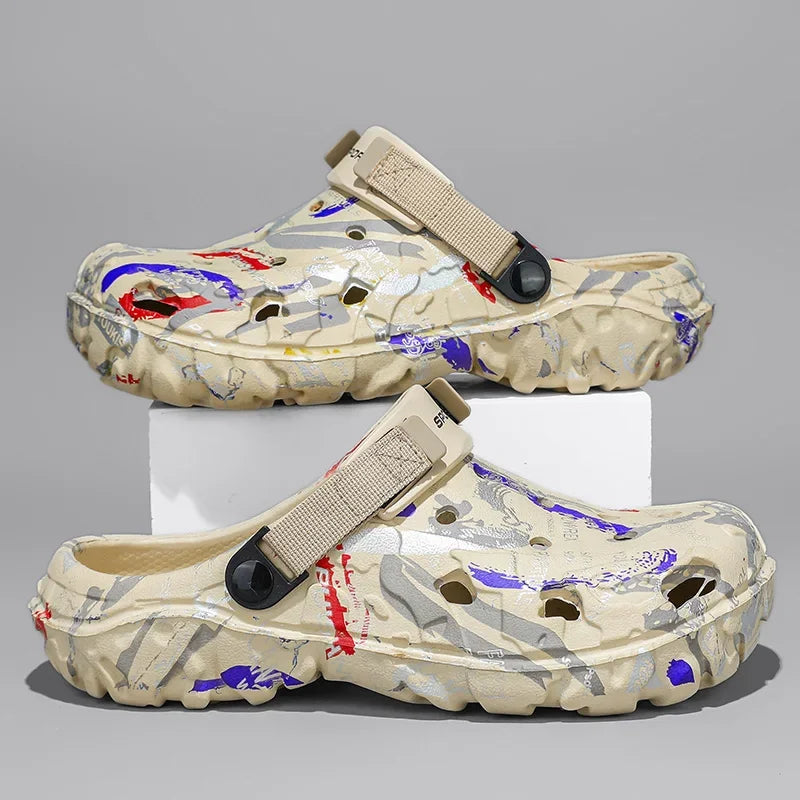 Plus Size 47 Summer Men Sandals Clogs Outdoor Garden Clogs Hole Shoes Male Casual Shoes