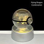 Pokemon 5CM Crystal Ball Toy 3D LED Colorful Night Light Pikachu Charizard Gengar